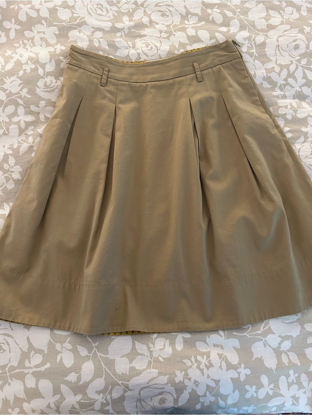 Odille Khaki Pleated Skater Skirt